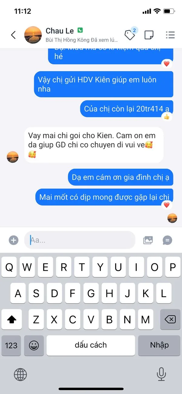 Screenshot Facebook Châu Lê
